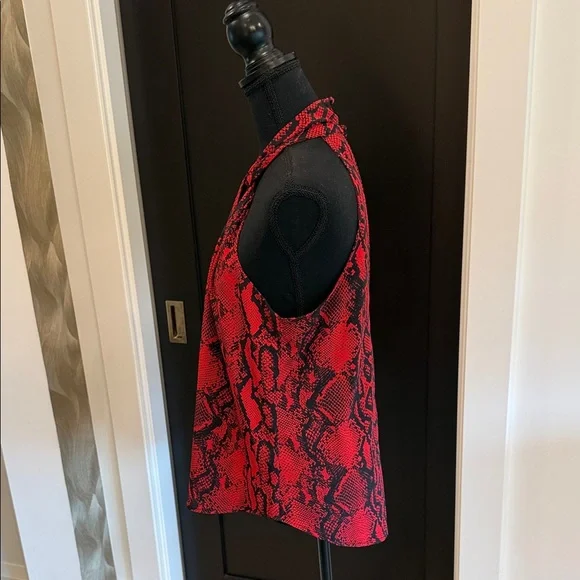 Veronica M Red and Black Snake Print Halter Top - Picture 5 of 5
